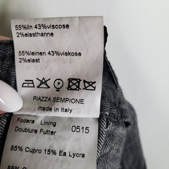 Piazza Sempione Linen Blend Pants Trousers IT 40 US 4 Black Grey - Picture 8 of 11